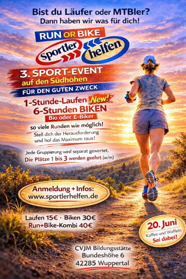 Plakat des Run & Bike Events am 20. Juni – hier klicken für weitere Infos